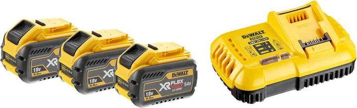 1 x chargeur de batterie DeWalt DCB 118, 3 x packs de batteries Li-Ion DeWalt 54 V, 9.0 Ah