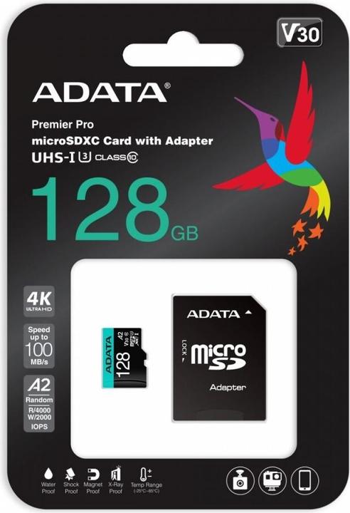 Produktbild Adata Premier Pro Inkl. Adapter (128 GB, microSDHC, U3, UHS-I)