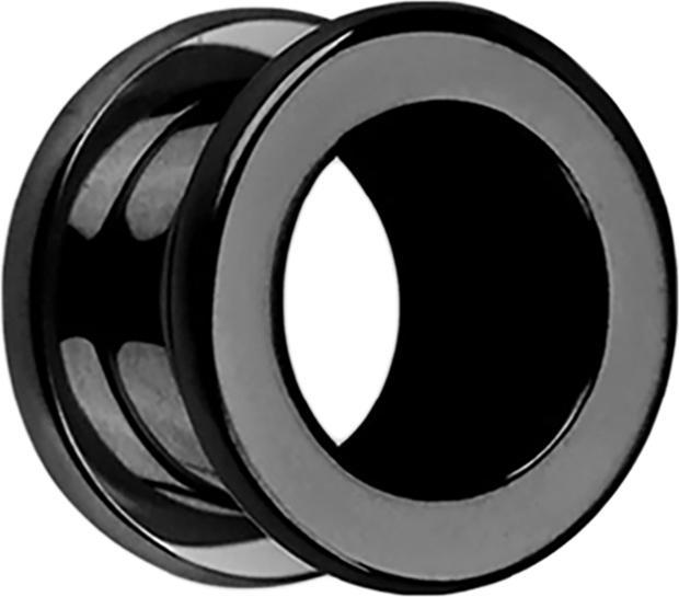 Produktbild Star Piercing Flesh Tunnel schwarz mit abgerundeten Ecken (Chirurgenstahl 316L, ohne Messing)