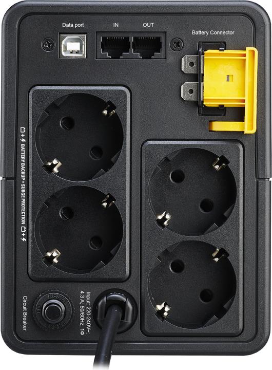 Actual product image APC BX950MI-GR Uninterruptible Power Supply (UPS) Line-Interactive 950 VA 520 W 4 AC Outputs (950 VA, 520 W, Line-interactive UPS)