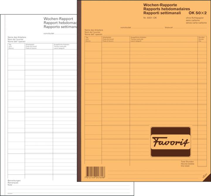 Produktbild Favorit Wochen Rapport (100 x)