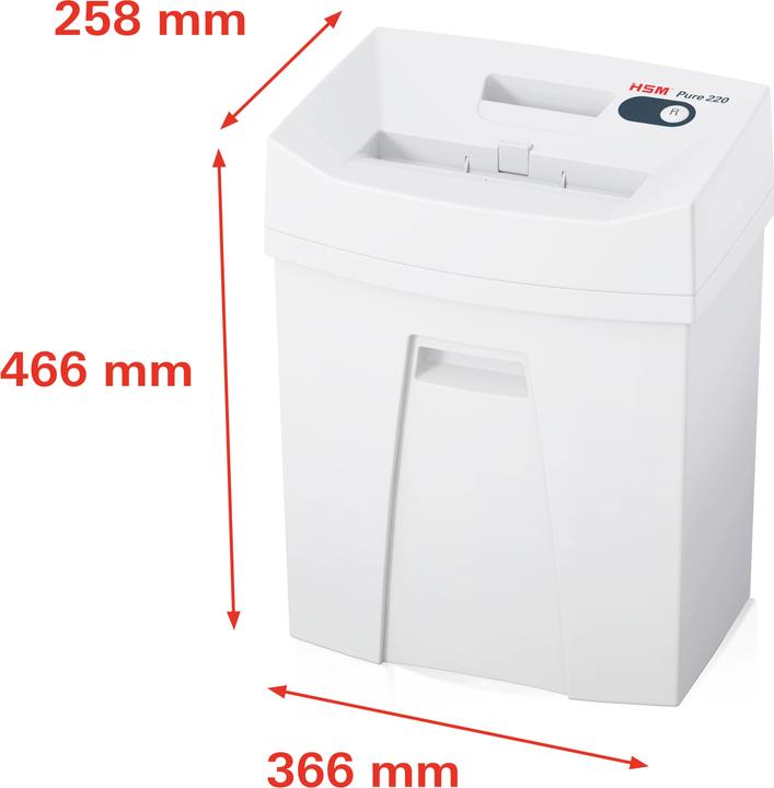 Image du produit HSM Broyeur Pure 2320111 blanc 220/3,9mm (Coupe droite)