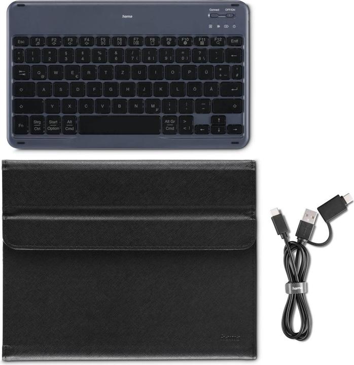 Immagine prodotto Hama Tastiera Bluetooth® Travel 500 per tablet 7-11, custodia, nero, QWERTZ DE (00125137) (DE)