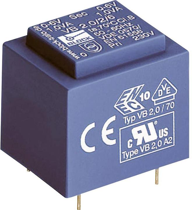 Actual product image Block EI 38/13.6 Print transformer VB 3.2 VA