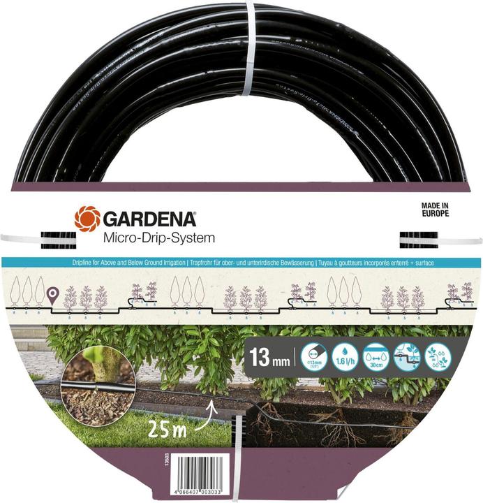 Produktbild Gardena Ober- und unterirdisches Tropfrohr (25 m) (Tropfschlauch + Tropfrohr)