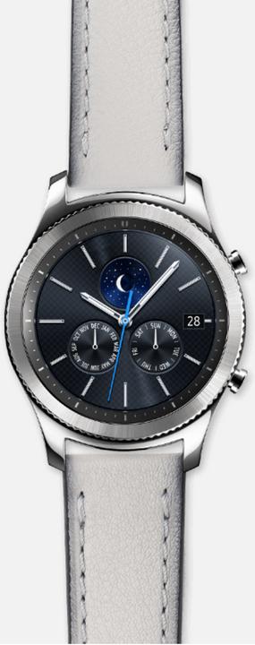 Immagine prodotto Strap Studio Grigio classico in pelle (22 mm, Cuoio, Gear S3 Frontier, Ingranaggio S3 Classic)