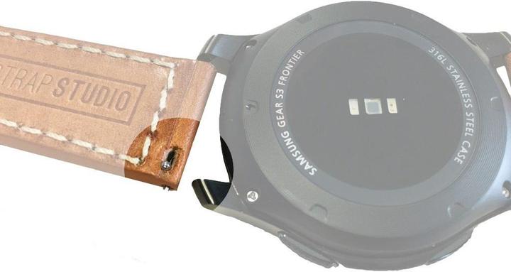 Immagine prodotto Strap Studio Grigio classico in pelle (22 mm, Cuoio, Gear S3 Frontier, Ingranaggio S3 Classic)