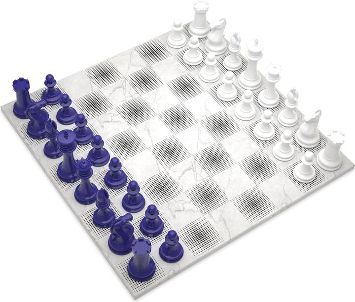 Immagine prodotto Skyline Chess Gioco degli scacchi - Serie in legno - Blu Vs Bianco (with Marble Gradient Square)
