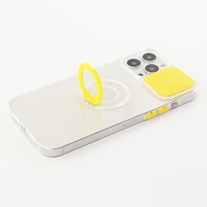 Actual product image PhoneLook Coque Caméra clapet avec anneau jaune (Apple iPhone 14 Pro Max)