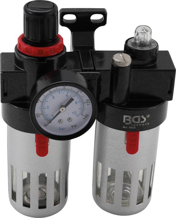 Immagine prodotto BGS Unità di filtraggio e lubrificazione dell'aria compressa con regolatore di pressione