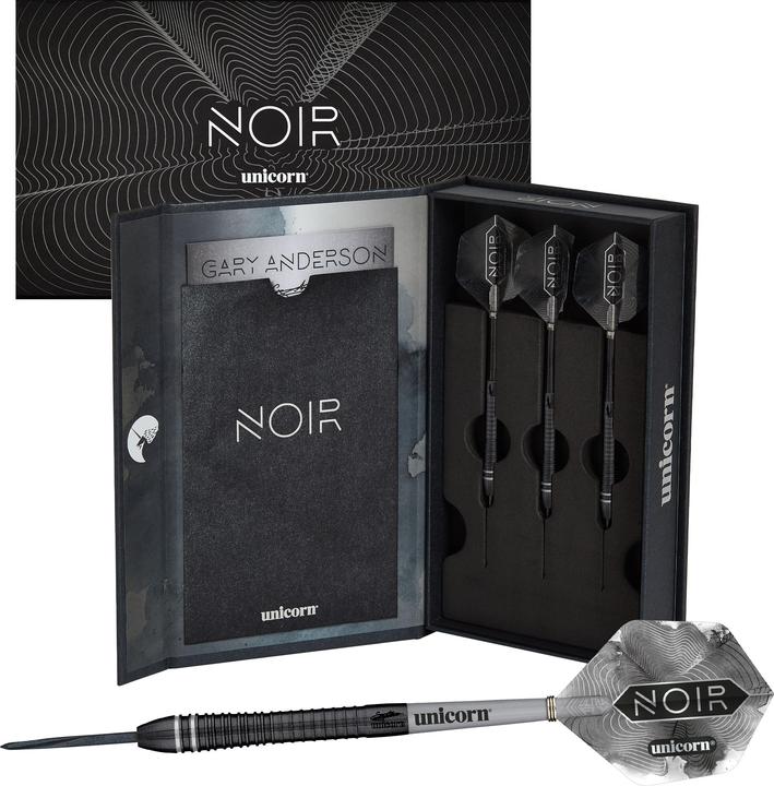 Actual product image Unicorn Gary Anderson Noir Phase 6 - Deluxe Steel Darts (22 g)