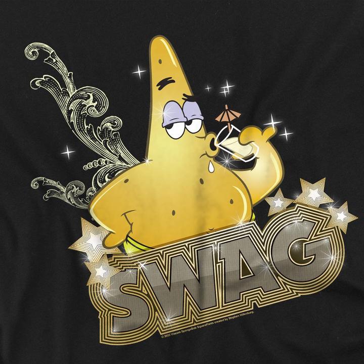 Actual product image Spongebob Squarepants Unisex Adult Patrick Has Swag T-Shirt (M)
