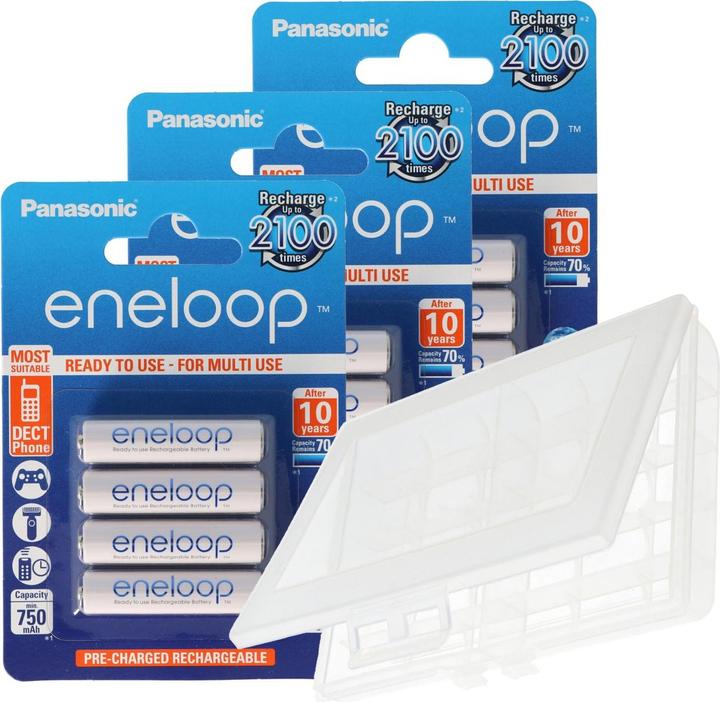 Actual product image Panasonic Eneloop AAA, Micro rechargeable batteries, with AccuCell BOX10 (10 pcs., AAA, 800 mAh)