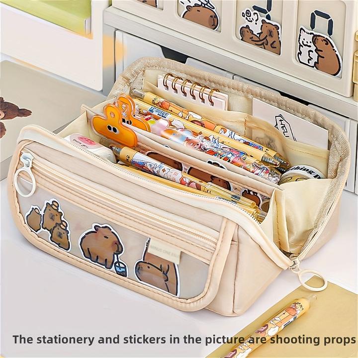Immagine prodotto Only-Bags.Store Astuccio portamatite extra large - Organizzatore in poliestere resistente con diversi scomparti per