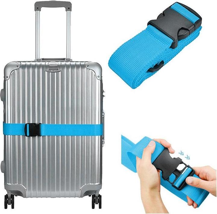 Image du produit ASMI Gepäckgurt – Verstellbarer Koffergurt in Blau, Länge 165 cm
