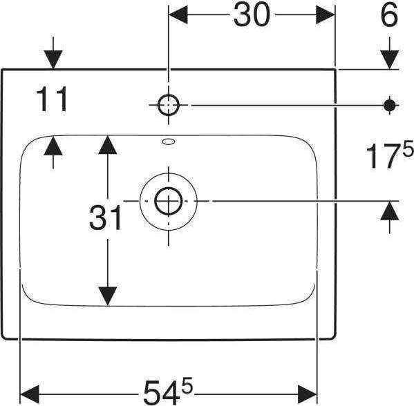 Produktbild Geberit Waschtisch iCon 60 cm wei Keratec 124060600 (485 mm, 600 mm)