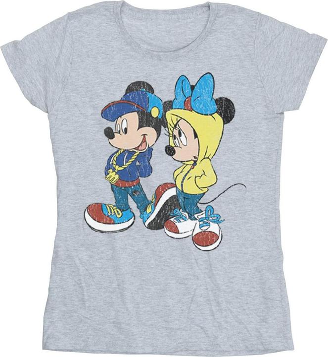 Actual product image Disney Womens/Ladies Mickey And Minnie Mouse Pose Cotton T-Shirt (XL)
