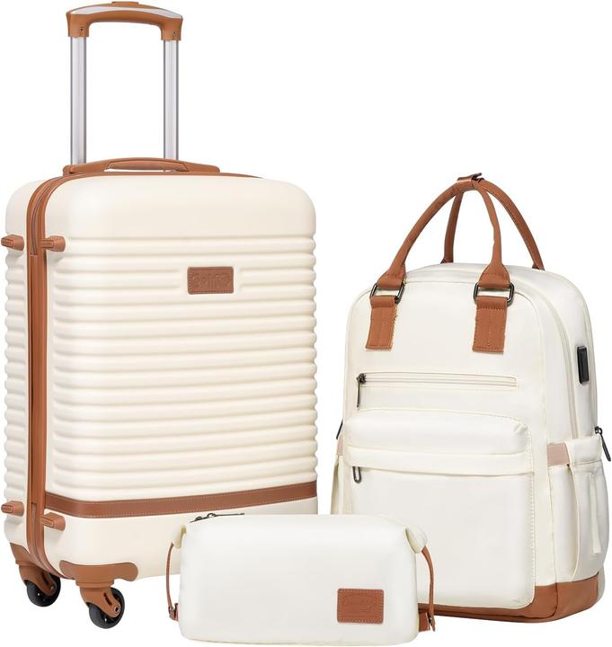 Produktbild Coolife 3-teiliges Handgepäck-Set mit Rucksack und Kulturbeutel (Handgepäck (bis 50l))