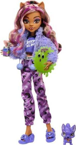 Actual product image Monster High Doll and Pyjama Party Accessory, Clawdeen Wolf, Scary Nice Pyjama Party
