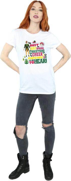 Actual product image Elf Womens/Ladies Christmas Cheer Cotton Boyfriend T-Shirt (S)