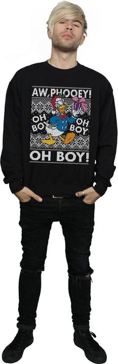 Actual product image Disney Mens Donald Duck Christmas Fair Isle Sweatshirt (S)