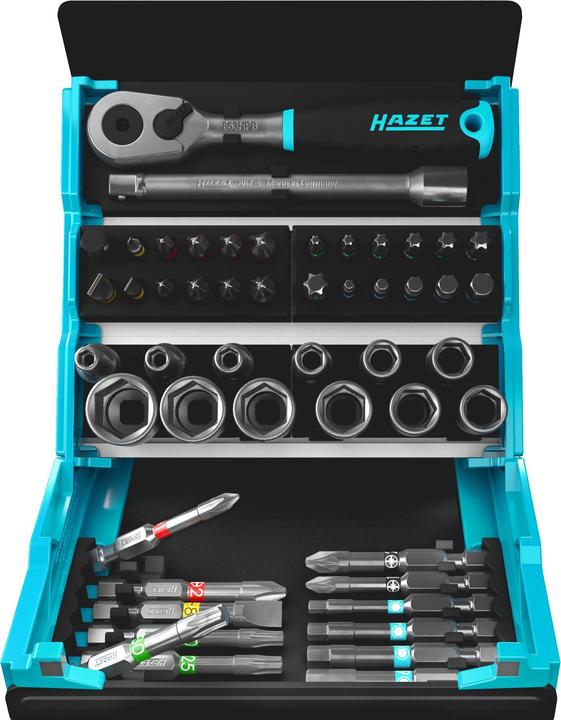Image du produit HAZET Jeu de clés à douilles SmartCase 2200SC-2 ∙ Hexagone massif 6,3 (1/4 pouce), Carré creux 6,3 … (6 mm, 12 mm, 14 mm, 10 mm, 7 mm, 11 mm, 3 mm, 5 mm, 8 mm, 9 mm, 13 mm, 4 mm)