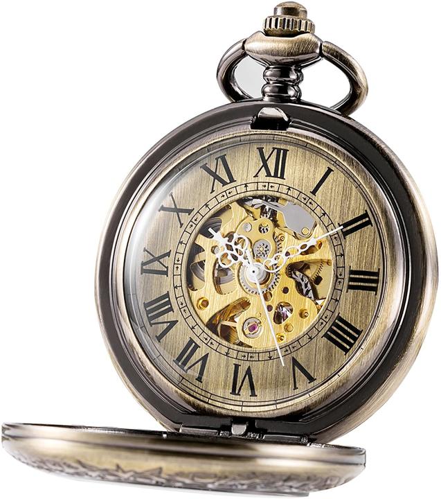 Image du produit Treeweto Montre de poche unisexe avec chaîne (Montre à gousset, 45 mm)