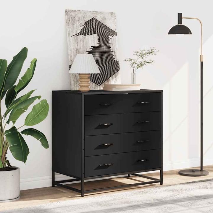 Actual product image VidaXL Black drawer unit 70x41x70 cm Wood-based drawer chest (70 x 41 x 70 cm)