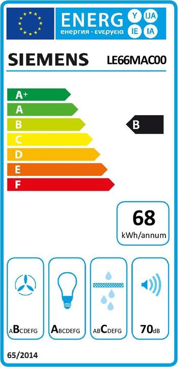 Energy Label Siemens LE66MAC00 (Wall hood)