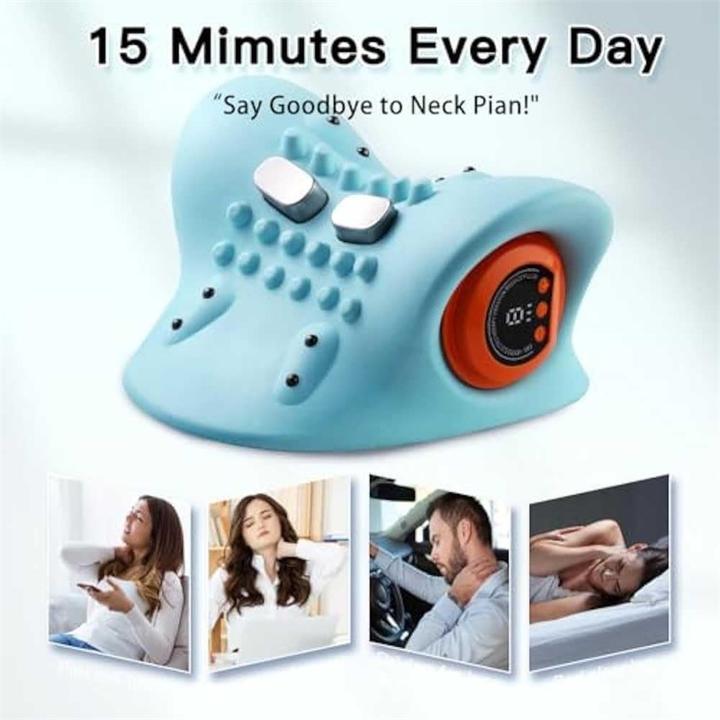 Image du produit PhoneLook Oreiller support de nuque masseur acupression portable rechargeable pour cou et épaules clair