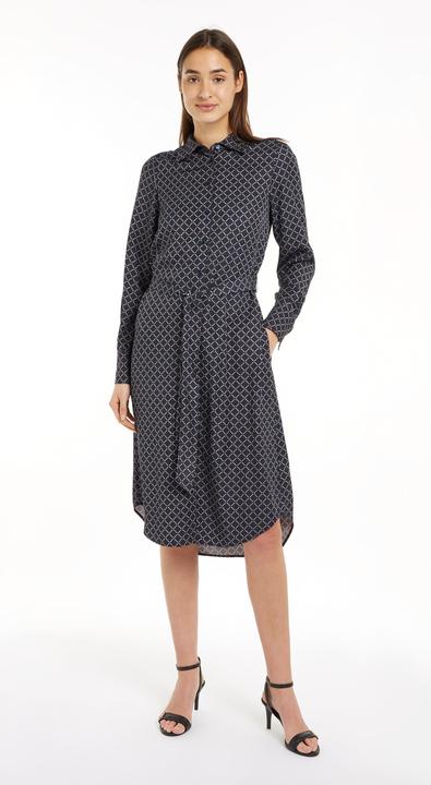 Immagine prodotto Tommy Hilfiger Diamond Monotype Dames Jurk Viscose - Blauw - Maat 40 (40)