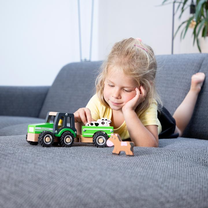 Actual product image New Classic Toys Tractor with trailer - animals