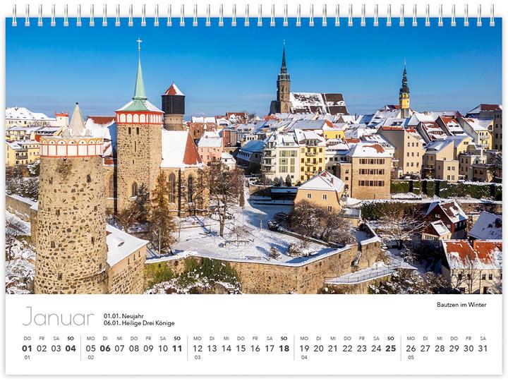 Produktbild Kalender Sachsen von oben kompakt 2026 (21 x 15 cm, Kein Einband, Deutsch)