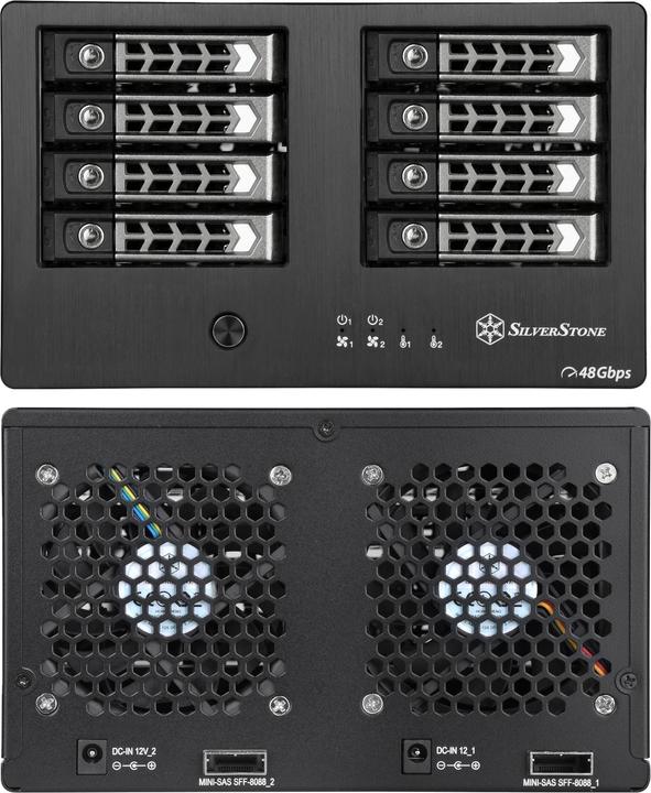 Image du produit Silverstone SST-TS821S - Boîtier externe de disque dur Mini SAS pour 8x 2.5" SAS/SATA HDD ou SSD avec (2.5")