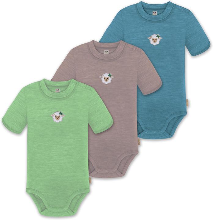 Normani 3er Set Baby Merino Kurzarmbody „Tihoi" - 9319