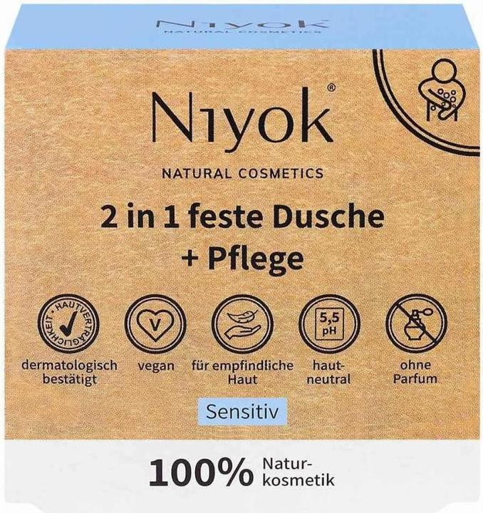 Niyok Feste Dusche und Pflege Sensitiv 80 g