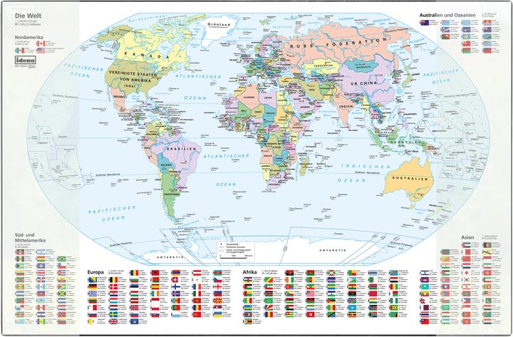 Actual product image Idena Desk pad PP 58,5x38,5cm World map