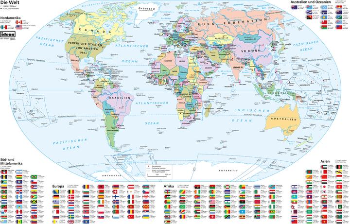 Actual product image Idena Desk pad PP 58,5x38,5cm World map