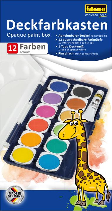 Actual product image Idena Opaque Ink Box 12s 1 Tube Opaque White (Multicoloured, 7.50 ml)