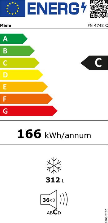 Energie-Label Miele Gefriergeräte FN 4748 C (Freistehend, 312 l)