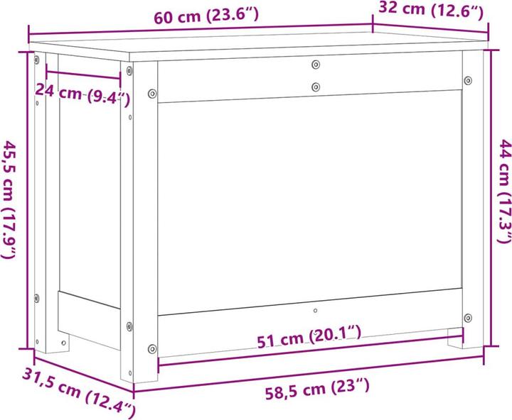 Produktbild VidaXL Truhe (32 x 60 x 45.5 cm)