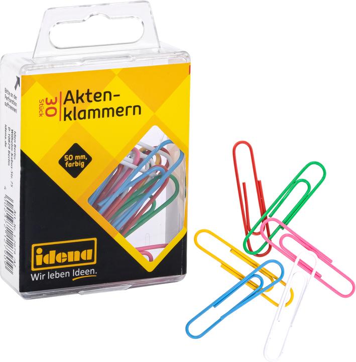 Image du produit Idena Pinces à dossiers 50mm 30pcs, enrobées de plastique (30 x)