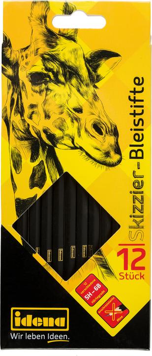 Produktbild Idena Bleistifte 12er zum Skizzieren FSC100% (5H, 3H, 2H, H, HB, B, 2B, 3B, 4B, 5B, 6B, 4h, 12 x)