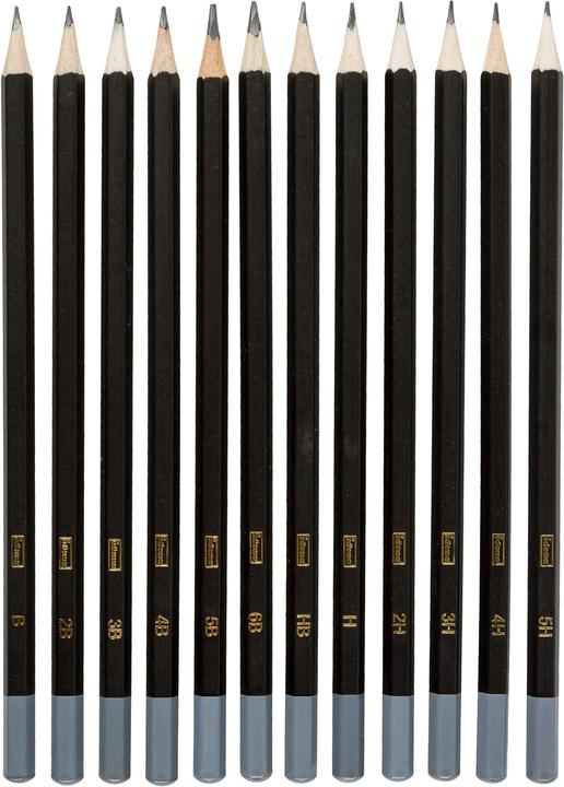 Produktbild Idena Bleistifte 12er zum Skizzieren FSC100% (5H, 3H, 2H, H, HB, B, 2B, 3B, 4B, 5B, 6B, 4h, 12 x)