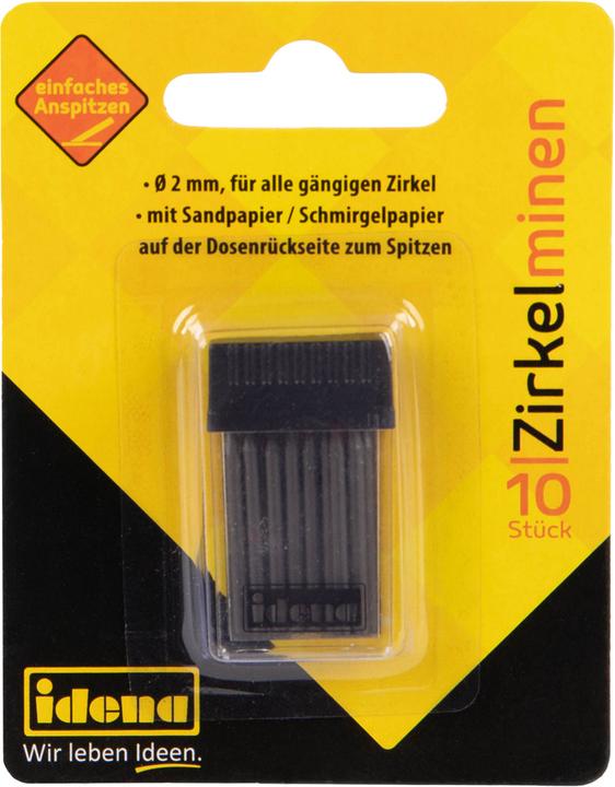 Actual product image Idena Compass refills 10s in tin with sandpaper