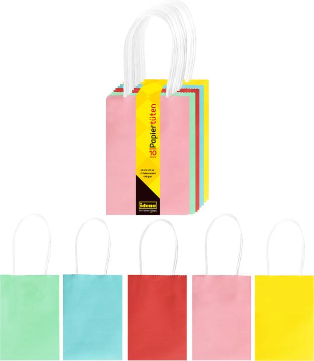 Immagine prodotto Idena Sacchetti di carta 10s 26x31cm 5 colori FSC mix (Borsa da regalo, 10 x)