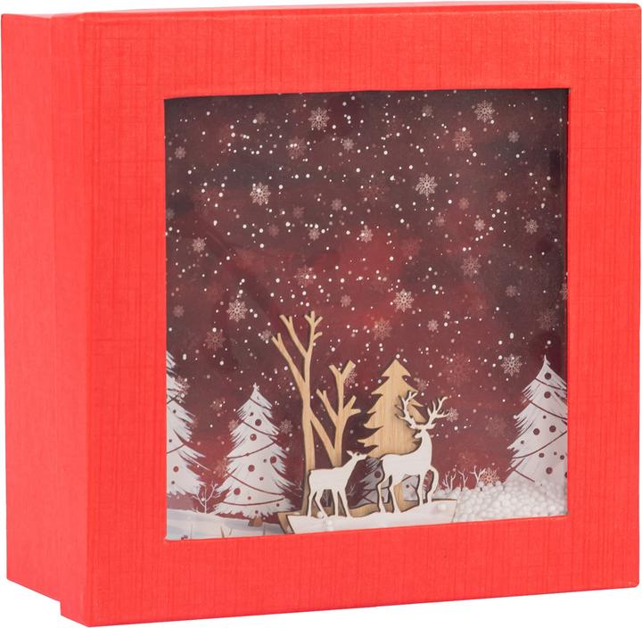 Idena Boîte cadeau 3D rouge Noël 21cm FSC-Mix (Coffret cadeau, 1 x)