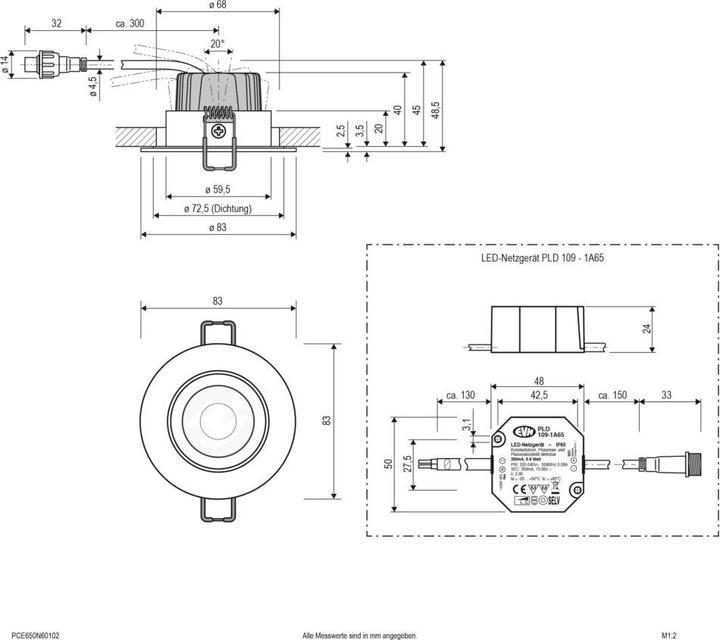 Produktbild EVN-Lichttechnik Lichttechnik LED-Deckeneinbauleuchte PCE650N60102 (620 lm)