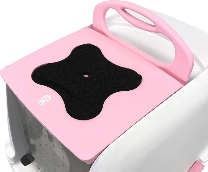 Image du produit Catit Bac à litière avec toit et filtre à charbon rose/gris (Bac à litière fermé)