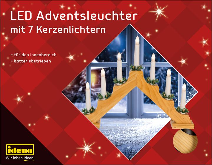 Actual product image Idena LED Advent Candlestick natural 7 candle lights